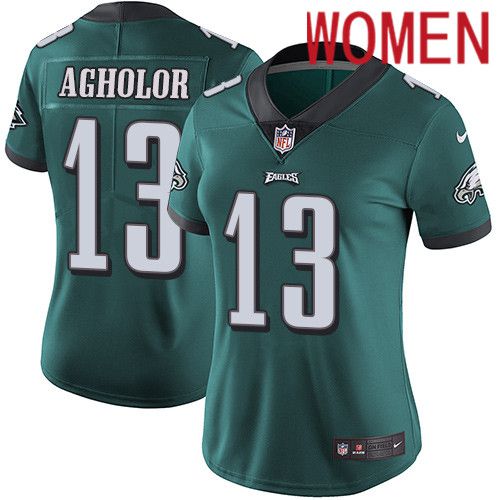 Women Philadelphia Eagles #13 Nelson Agholor Nike Midnight Green Vapor Limited NFL Jersey->women nfl jersey->Women Jersey